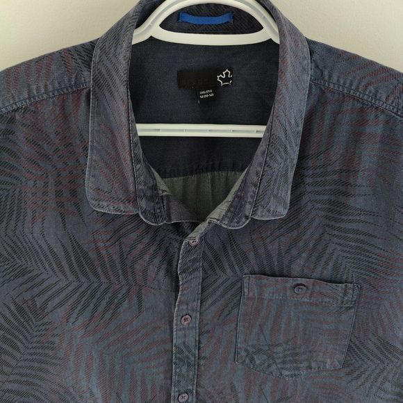 Sears Vintage Short Sleeve Button up Shirt with dark floral design, Size 2XL - Picture 11 of 14